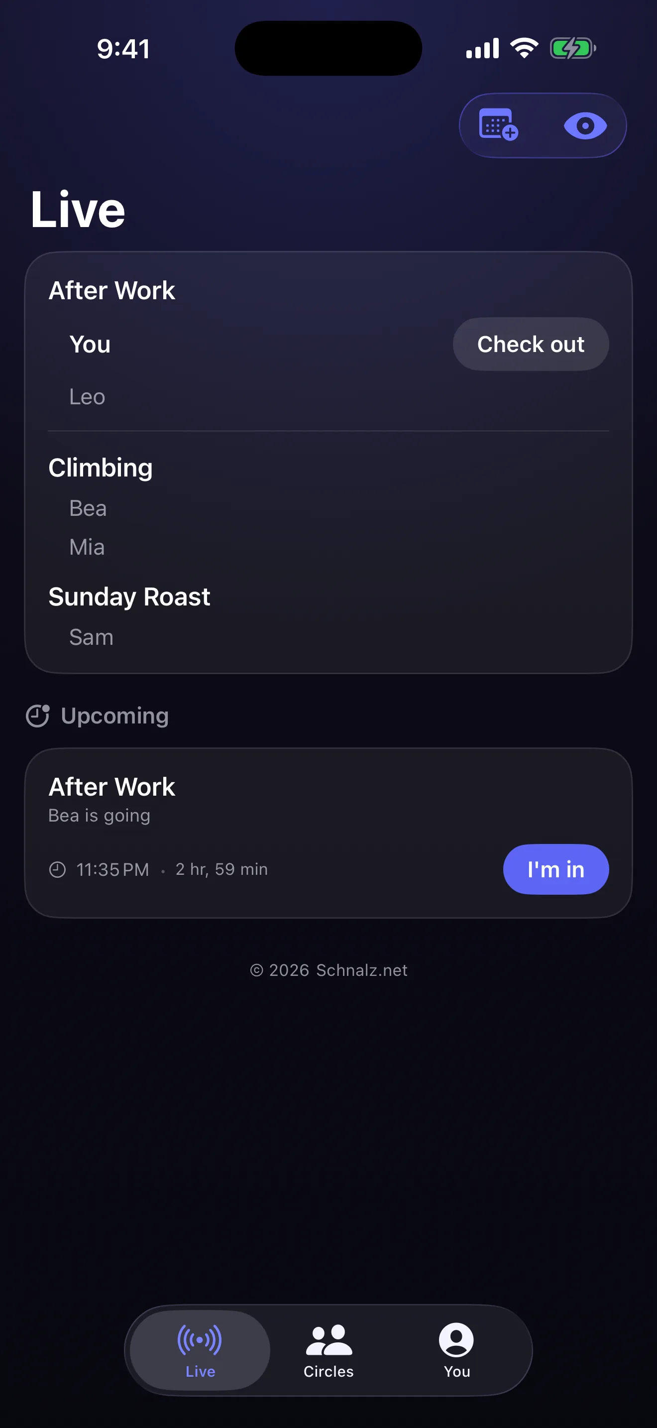 A Circles Live Activity — see when a friend arrives at a shared place